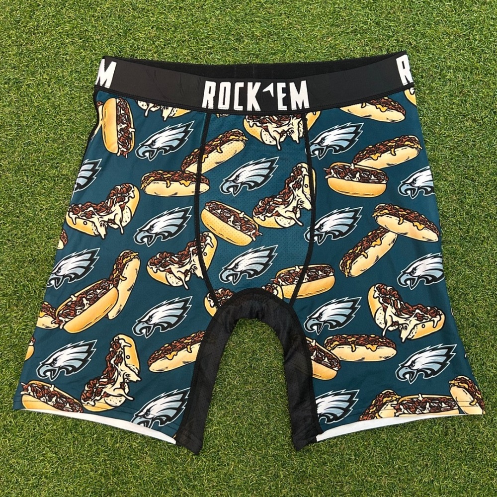 Rock Em Philadelphia Eagles Cheesesteak Boxer Briefs Mens Large Midnight Green